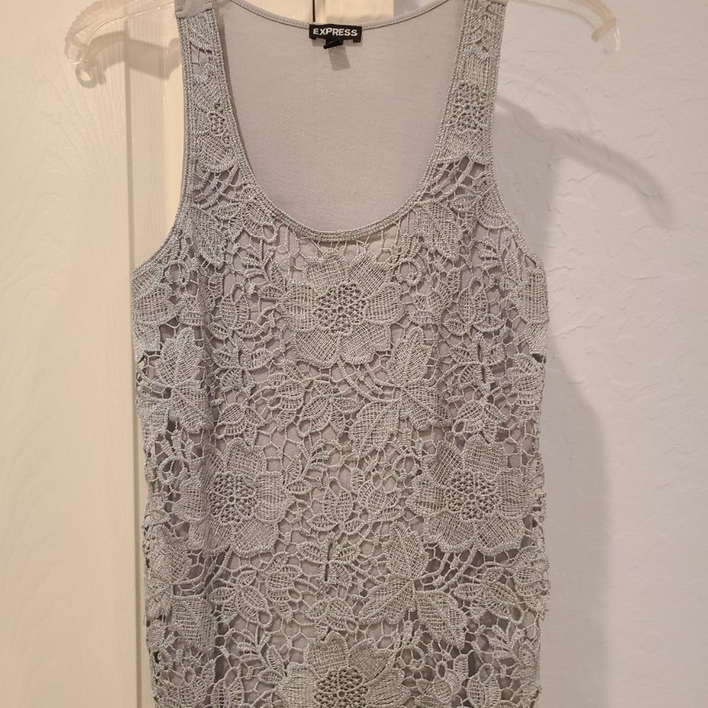 Two embroidered sparkly tops xs